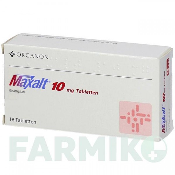 МАКСАЛТ (MAXALT) 10 мг таблетки 18 шт - Ризатриптан ORGANON