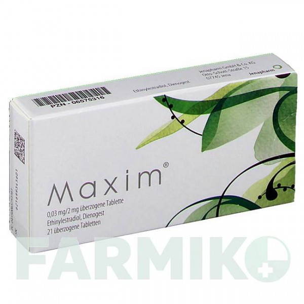 МАКСИМ (MAXIM) 0,03 мг/2 мг таблетки 21 шт - Дієногест, Етинілестрадіол JENAPHARM