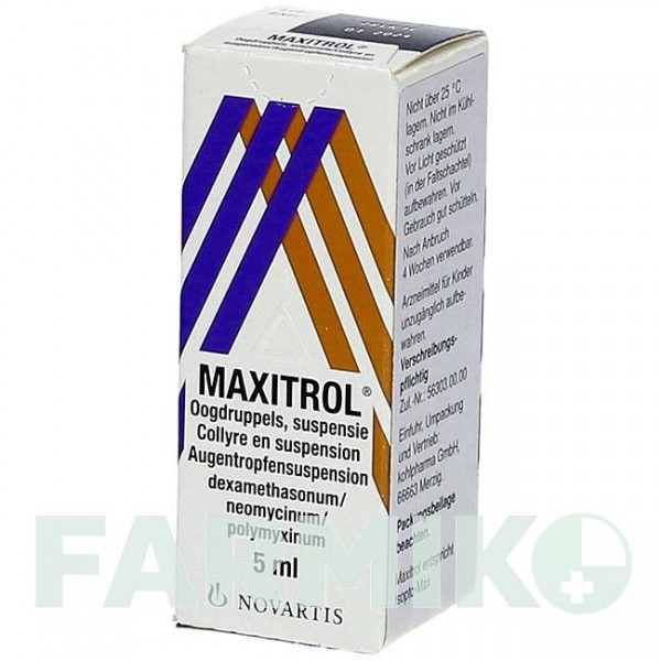 МАКСИТРОЛ (MAXITROL) краплі 5 мл - Дексаметазон, Неоміцин, Поліміксин B KOHLPHARMA