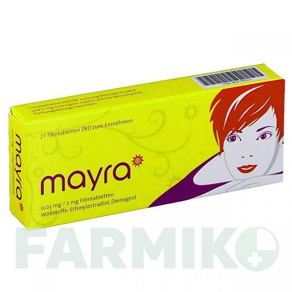МАЙРА (MAYRA) 0,03 мг/2 мг таблетки 21 шт - Диеногест, Этинилэстрадиол MEDA PHARMA