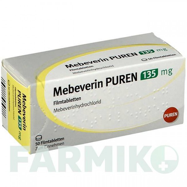 МЕБЕВЕРІН (MEBEVERIN) 135 мг таблетки 50 шт - Мебеверин PUREN PHARMA