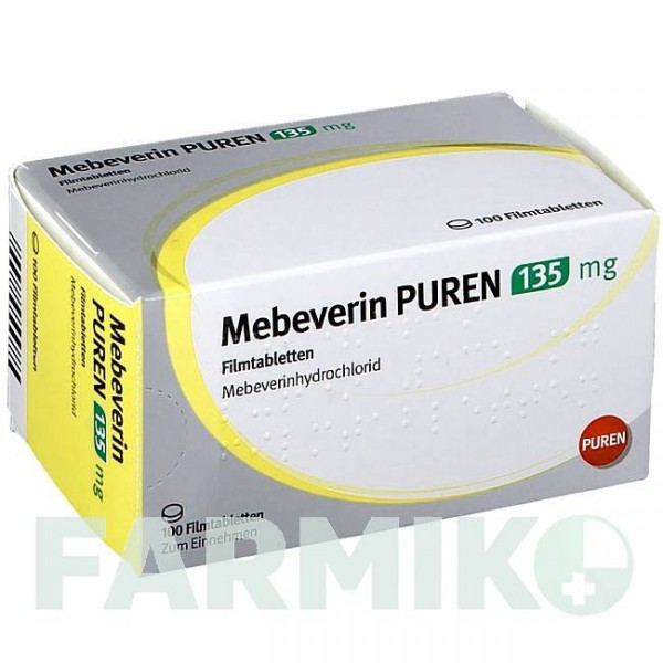 МЕБЕВЕРИН (MEBEVERIN) 135 мг таблетки 100 шт - Мебеверин PUREN PHARMA