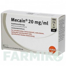 МЕКАИН (MECAIN) 2% 20 мг/мл 100 мг/5 мл раствор 10x5 мл - Мепивакаин PUREN PHARMA