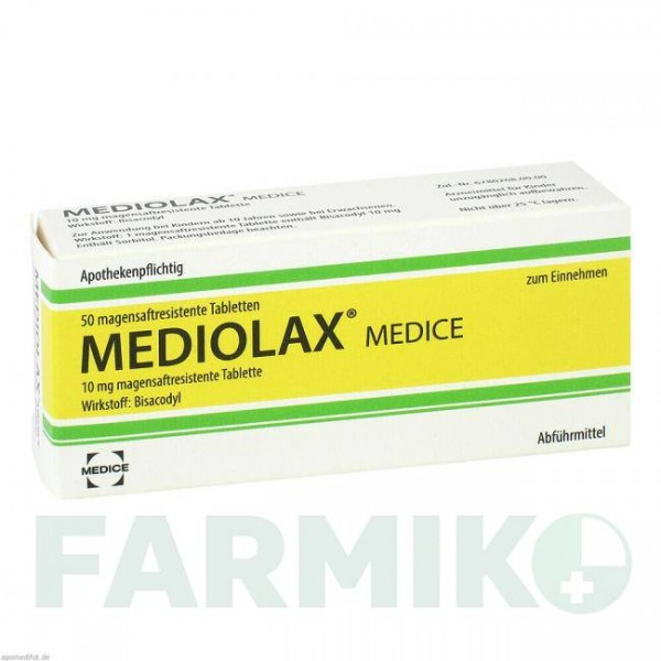 МЕДИОЛАКС (MEDIOLAX) таблетки 50 шт - Бисакодил MEDICE PUTTER
