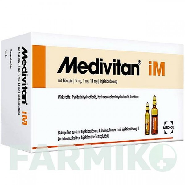 МЕДИВИТАН (MEDIVITAN) ампулы 8 шт - Витамин B12 (Гидроксокобаламин), Другое MEDICE PUTTER