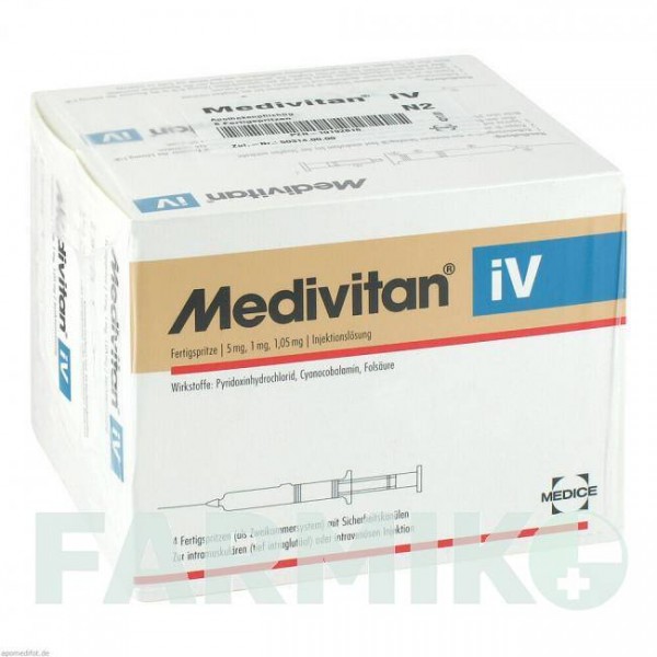 МЕДИВІТАН (MEDIVITAN) шприци 8 шт - Вітамін B12 (Ціанокобаламін), Інше MEDICE PUTTER