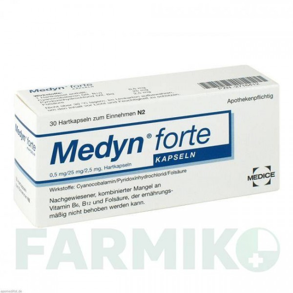 МЕДИН (MEDYN) капсули 30 шт - Вітамін B12 (Ціанокобаламін), Інше MEDICE PUTTER