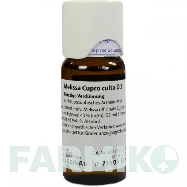 МЕЛИССА КУПРО (MELISSA CUPRO) D 3 раствор 50 мл - Гомеопатия WELEDA