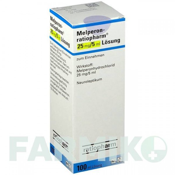 МЕЛПЕРОН (MELPERON) 25 мг/5 мл раствор 100 мл - Мелперон RATIOPHARM