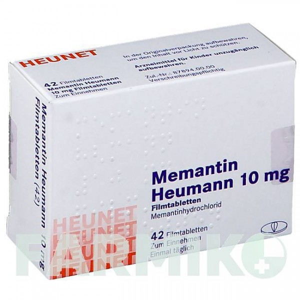 МЕМАНТИН (MEMANTIN) 10 мг таблетки 42 шт - Мемантин HEUNET PHARMA