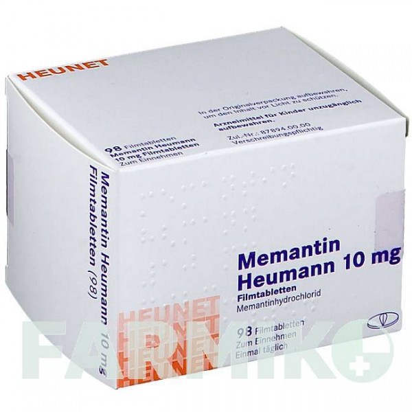 МЕМАНТИН (MEMANTIN) 10 мг таблетки 98 шт - Мемантин HEUNET PHARMA