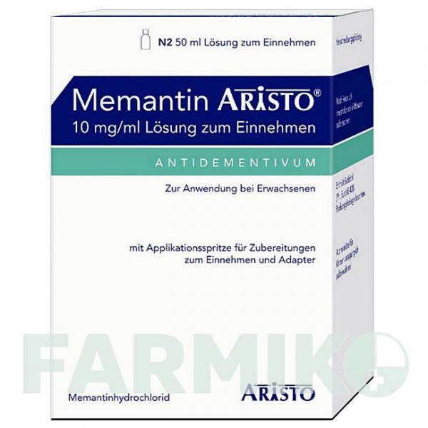 МЕМАНТИН (MEMANTIN) 10 мг/мл раствор 50 мл - Мемантин ARISTO PHARMA