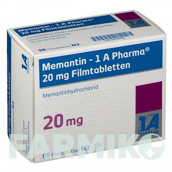 МЕМАНТИН (MEMANTIN) 20 мг таблетки 98 шт - Мемантин 1 A PHARMA