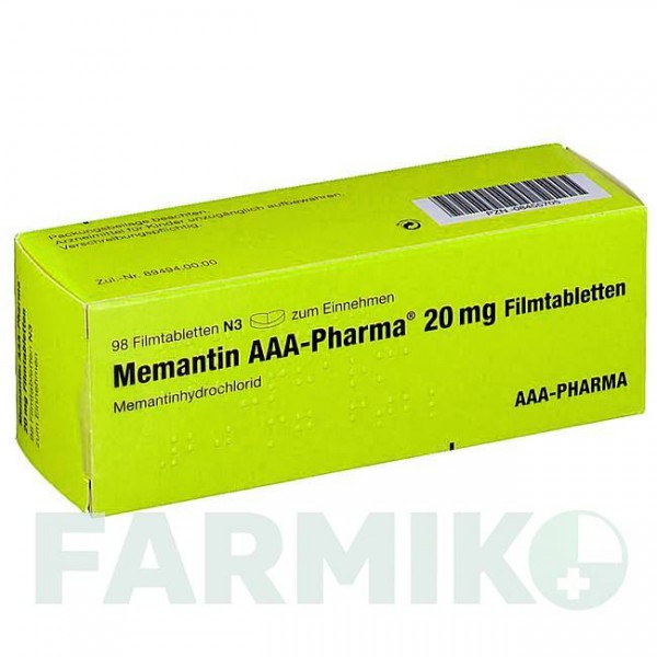 МЕМАНТИН (MEMANTIN) 20 мг таблетки 98 шт - Мемантин AAA - PHARMA
