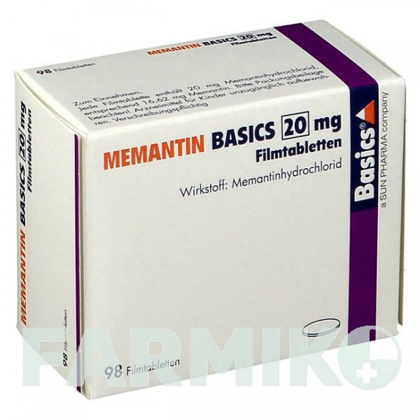 МЕМАНТИН (MEMANTIN) 20 мг таблетки 98 шт - Мемантин BASICS