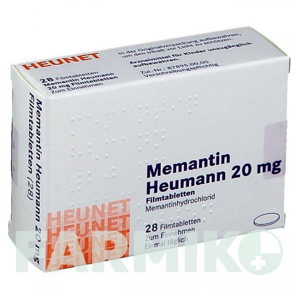 МЕМАНТИН (MEMANTIN) 20 мг таблетки 28 шт - Мемантин HEUNET PHARMA
