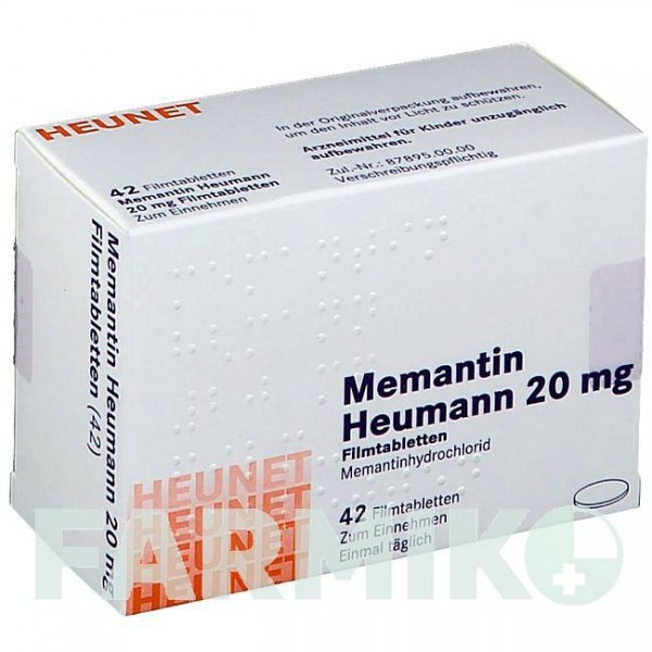 МЕМАНТИН (MEMANTIN) 20 мг таблетки 42 шт - Мемантин HEUNET PHARMA