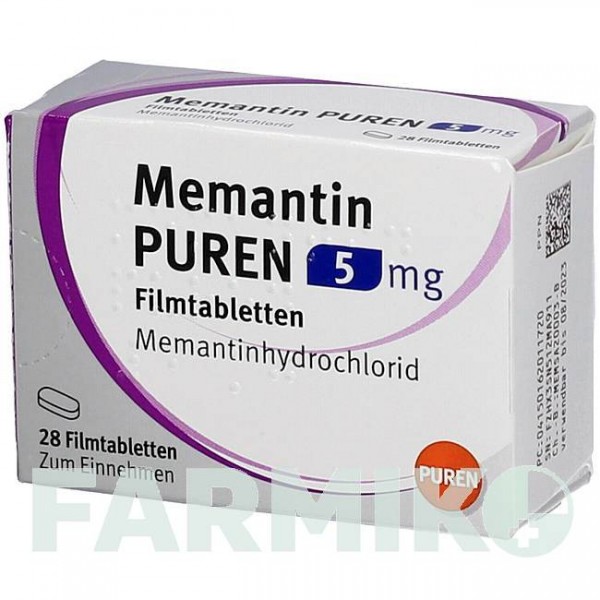 МЕМАНТИН (MEMANTIN) 5 мг таблетки 28 шт - Мемантин PUREN PHARMA