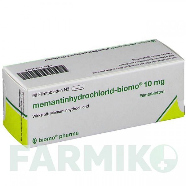 МЕМАНТИНГИДРОХЛОРИД (MEMANTINHYDROCHLORID) 10 мг таблетки 98 шт - Мемантин BIOMO PHARMA