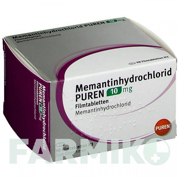 МЕМАНТИНГИДРОХЛОРИД (MEMANTINHYDROCHLORID) 10 мг таблетки 98 шт - Мемантин PUREN PHARMA