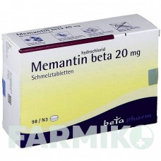 МЕМАНТИНГІДРОХЛОРИД (MEMANTINHYDROCHLORID) 20 мг таблетки 98 шт - Мемантин BETAPHARM