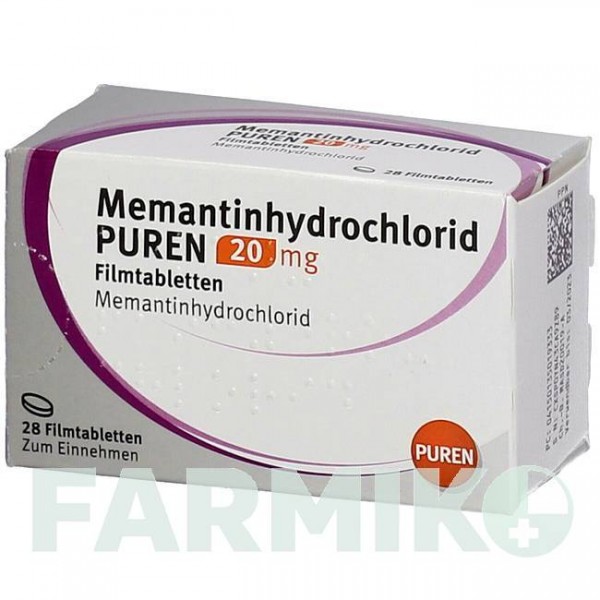 МЕМАНТИНГІДРОХЛОРИД (MEMANTINHYDROCHLORID) 20 мг таблетки 28 шт - Мемантин PUREN PHARMA