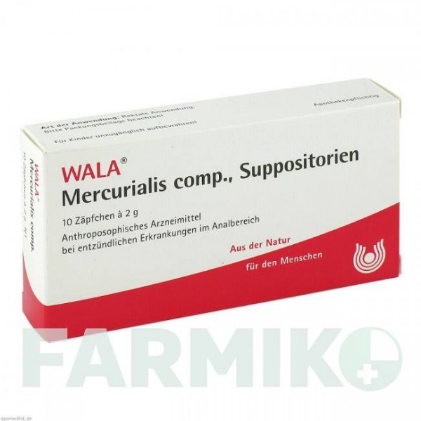 МЕРКУРИАЛИС КОМП (MERCURIALIS COMP) суппозитории 10x2 г - Гомеопатия WALA HEILMITTEL