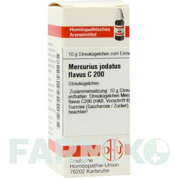 МЕРКУРИУС ЙОДАТУС (MERCURIUS JODATUS) C 200 глобули 10 г - Гомеопатия DHU
