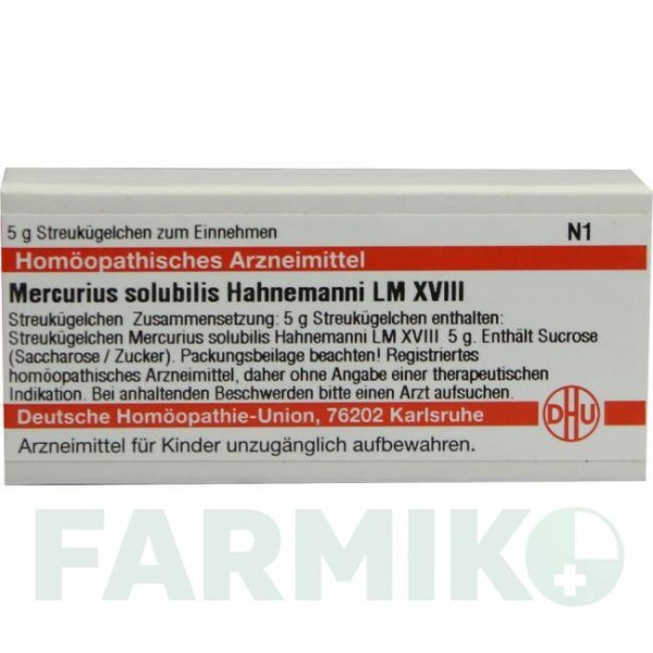 МЕРКУРИУС СОЛЮБИЛИС (MERCURIUS SOLUBILIS) LM XVIII глобули 5 г - Гомеопатия DHU
