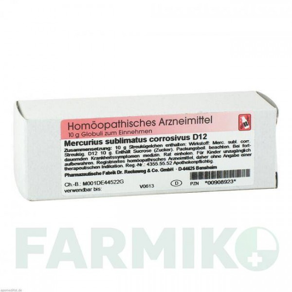 МЕРКУРІУС СУБЛІМАТУС (MERCURIUS SUBLIMATUS) D 12 глобули 10 г - Гомеопатія DR.RECKEWEG