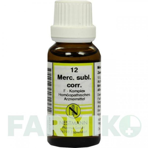 МЕРКУРИУС СУБЛИМАТУС (MERCURIUS SUBLIMATUS) раствор 20 мл - Гомеопатия NESTMANN PHARMA