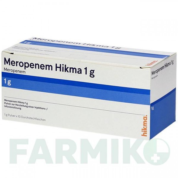 МЕРОПЕНЕМ (MEROPENEM) 1 г порошок 10 шт - Меропенем HIKMA