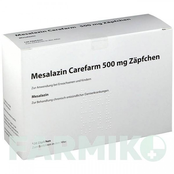 МЕСАЛАЗИН (MESALAZIN) 500 мг супозиторії 120 шт - Месалазин 1 0 1 CAREFARM