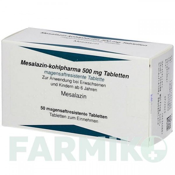 МЕСАЛАЗИН (MESALAZIN) 500 мг таблетки 50 шт - Месалазин KOHLPHARMA