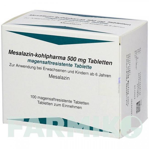 МЕСАЛАЗИН (MESALAZIN) 500 мг таблетки 100 шт - Месалазин KOHLPHARMA