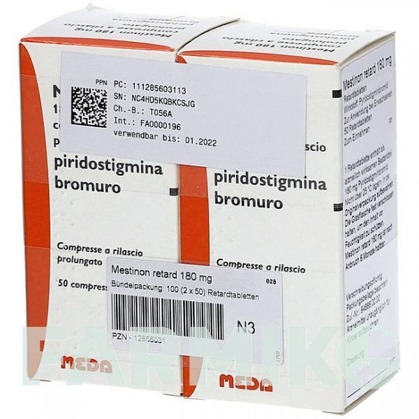 МЕСТИНОН (MESTINON) 180 мг таблетки 100 шт - Пиридостигмин CC PHARMA