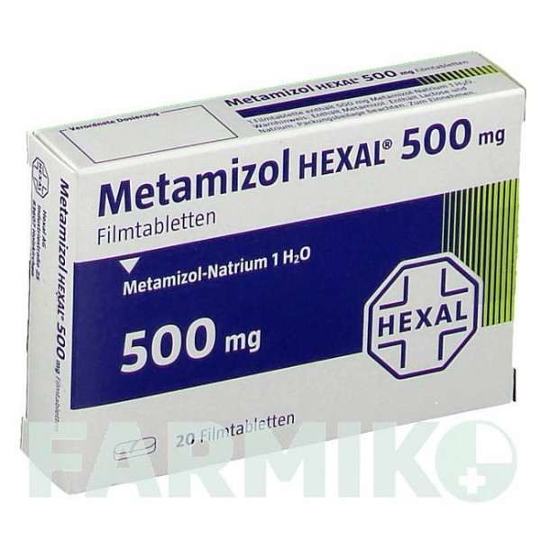 МЕТАМІЗОЛ (METAMIZOL) 500 мг таблетки 20 шт - Метамізол натрію HEXAL