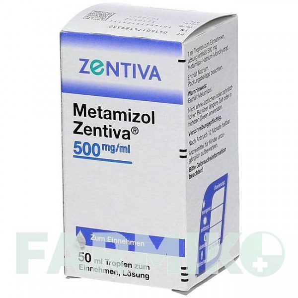 МЕТАМІЗОЛ (METAMIZOL) 500 мг/мл краплі 50 мл - Метамізол натрію ZENTIVA