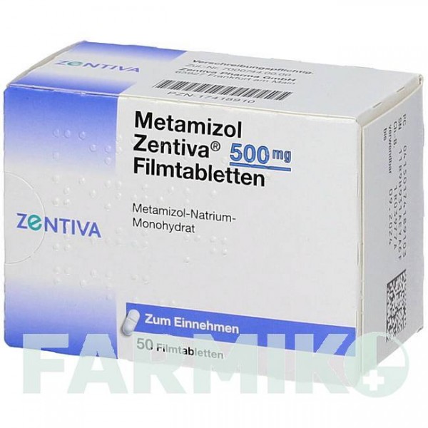 МЕТАМІЗОЛ (METAMIZOL) 500 мг таблетки 50 шт - Метамізол натрію ZENTIVA