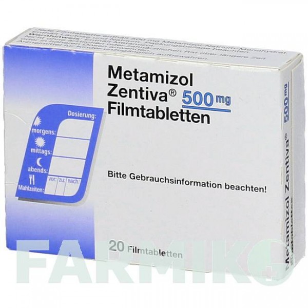 МЕТАМІЗОЛ (METAMIZOL) 500 мг таблетки 20 шт - Метамізол натрію ZENTIVA