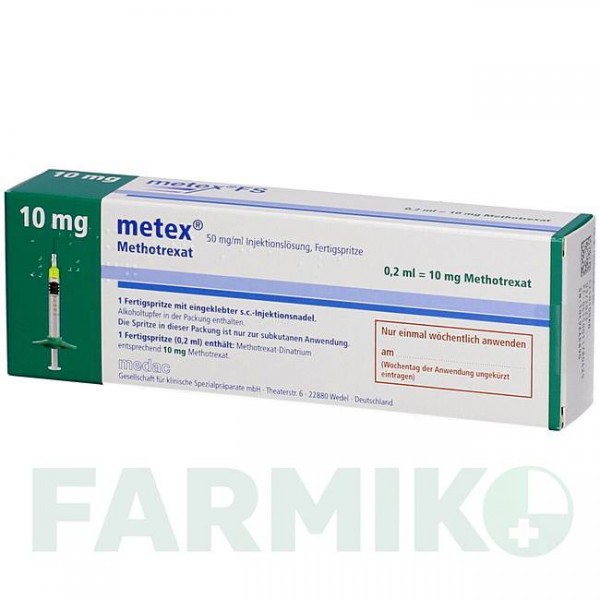 МЕТЕКС (METEX) 10 мг ( 50 мг/мл ) раствор 1 шт - Метотрексат MEDAC