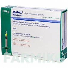 МЕТЕКС (METEX) 10 мг ( 50 мг/мл ) раствор 12 шт - Метотрексат MEDAC