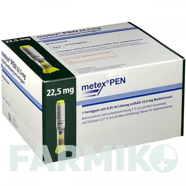 МЕТЕКС (METEX) 22,5 мг ( 50 мг/мл ) раствор 12 шт - Метотрексат MEDAC