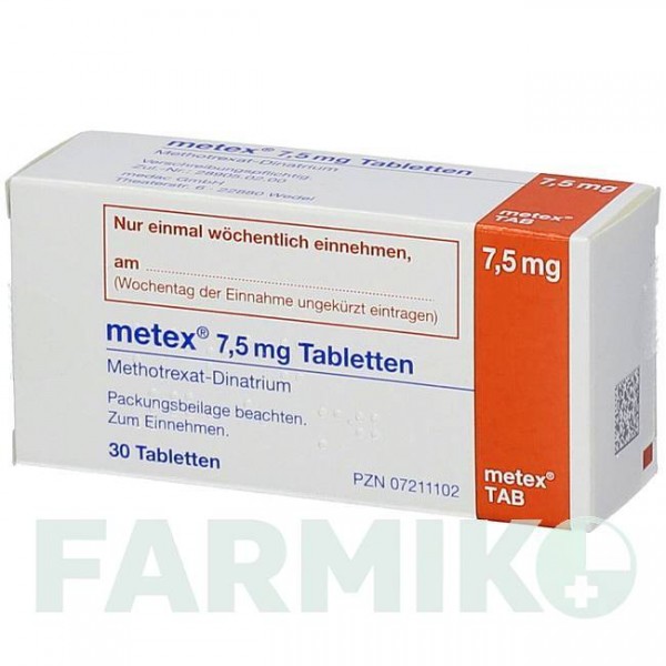 МЕТЕКС (METEX) 7,5 мг таблетки 30 шт - Метотрексат MEDAC
