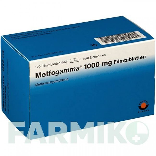 МЕТФОГАММА (METFOGAMMA) 1000 мг таблетки 120 шт - Метформин AAA - PHARMA