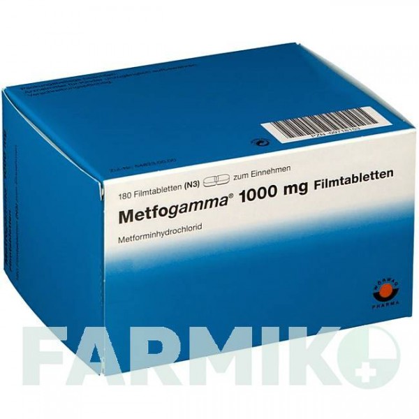 МЕТФОГАММА (METFOGAMMA) 1000 мг таблетки 180 шт - Метформин AAA - PHARMA