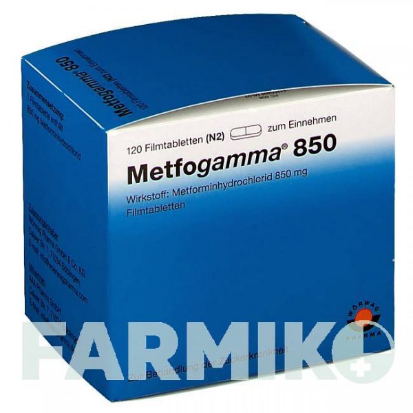 МЕТФОГАММА (METFOGAMMA) 850 мг таблетки 120 шт - Метформин AAA - PHARMA