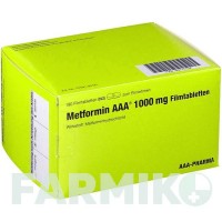 МЕТФОРМІН (METFORMIN) 1000 мг таблетки 180 шт - Метформін AAA - PHARMA