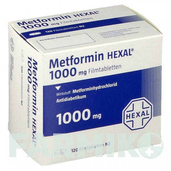 МЕТФОРМІН (METFORMIN) 1000 мг таблетки 100 шт - Метформін HEXAL