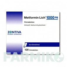МЕТФОРМИН (METFORMIN) 1000 мг таблетки 120 шт - Метформин ZENTIVA